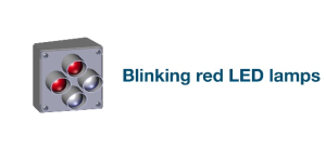 7. Blinking red LED lamps